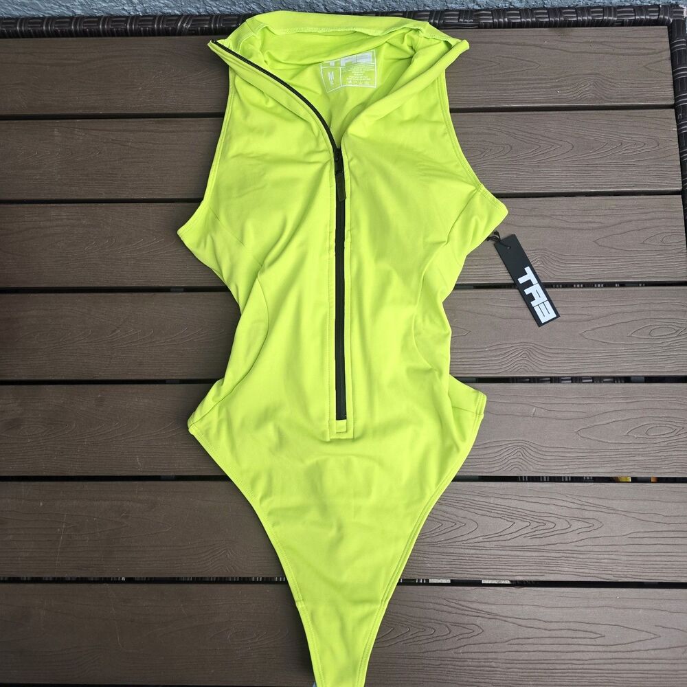 TA3 Plungey One Piece Acid Sleeveless Surfy Corset Thong Size L REG/Long NEW - Picture 2 of 4
